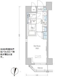 アーバネックス清澄白河2 E205 間取り図