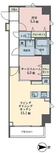 レーヴ半蔵門 401 間取り図