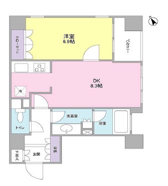 グランカーサ銀座イースト 405 間取り図