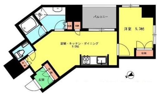 プラウド市谷柳町 5階 間取り図