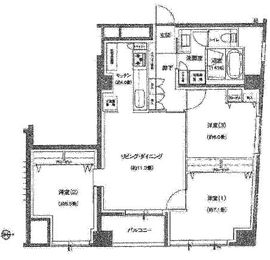 高輪グランドパームス 3階 間取り図