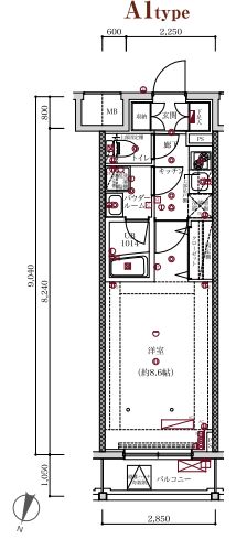 スパシエトラッド門前仲町 603 間取り図