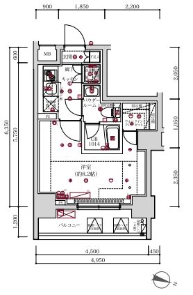 スパシエトラッド門前仲町 401 間取り図