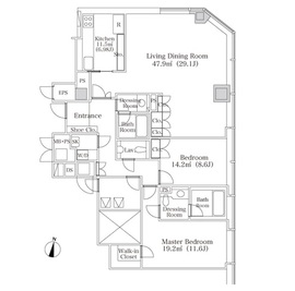 目黒本町レジデンス 2704 間取り図