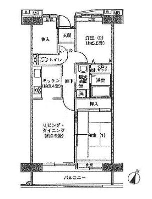 アクティ目黒駅前 1号棟 205 間取り図