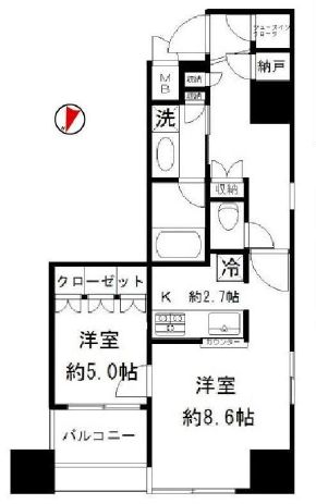 ルネ神楽坂 9階 間取り図