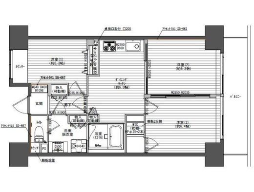 レジディア芝浦 807 間取り図