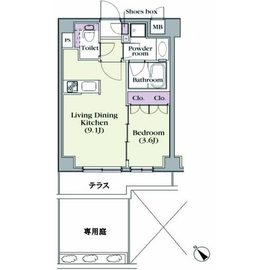 プラチナコート中目黒 102 間取り図