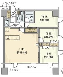 プレシス八丁堀リバーフロント 2階 間取り図