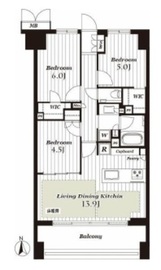 プレシス東京湊ザレジデンス 5階 間取り図