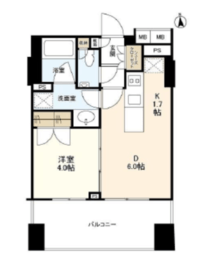 クオリア神南フラッツ 10階 間取り図