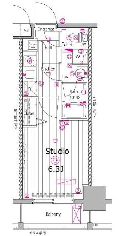 ガーラ・プレシャス渋谷六本木通り 6階 間取り図