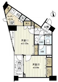 マートルコート恵比寿南2 2階 間取り図