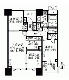 ドゥ・トゥール 50階 間取り図