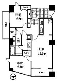 パークテラス恵比寿 1204 間取り図