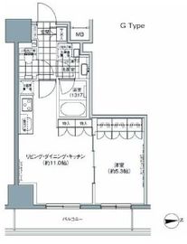 パークハビオ上野3丁目 1302 間取り図