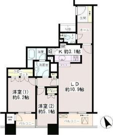 西早稲田東ウイング 5階 間取り図