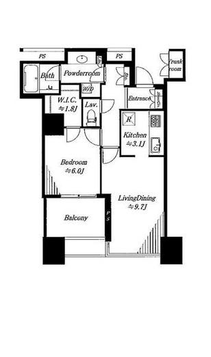 ワールドシティタワーズ キャピタルタワー 13階 間取り図