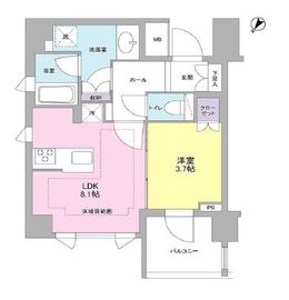 リヴェール赤坂 801 間取り図