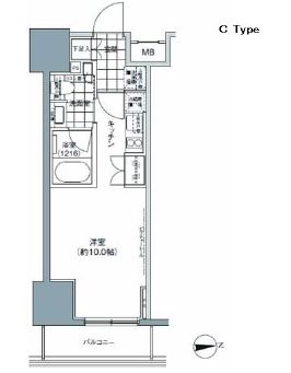 パークハビオ上野3丁目 703 間取り図