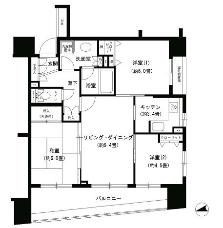 パークキューブ浅草田原町 1304 間取り図