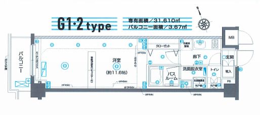 ZOOM駒込 2階 間取り図