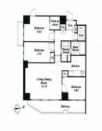 ダイアパレス蔵前 12階 間取り図