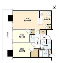 六本木グランドタワーレジデンス 12F2 間取り図