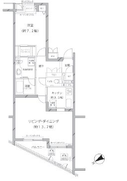 MFPRコート代官山 204 間取り図