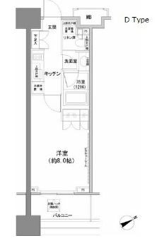 パークハビオ西新宿 804 間取り図