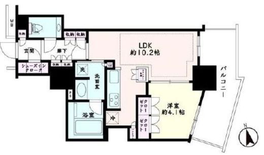 ルミナリータワー池袋 4階 間取り図