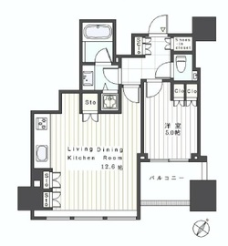 シティタワー麻布十番 24階 間取り図