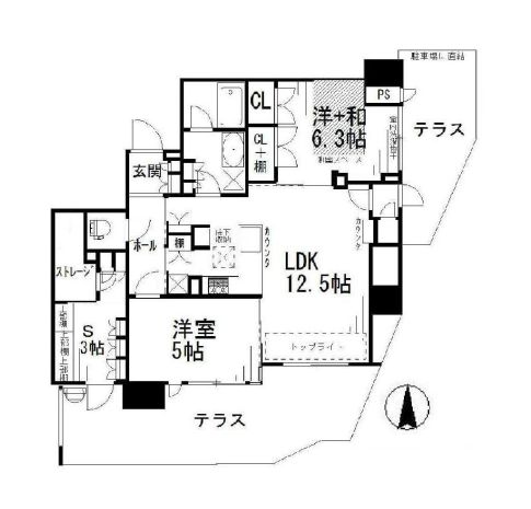 アトラス南麻布 1階 間取り図
