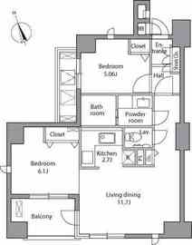 レジディア自由が丘 701 間取り図