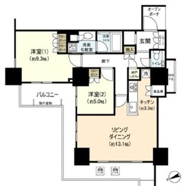 プラウドタワー東雲キャナルコート 33階 間取り図