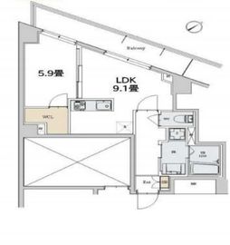 カスタリア本駒込 509 間取り図