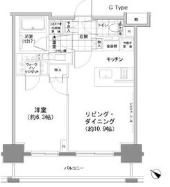 パークハビオ人形町 607 間取り図