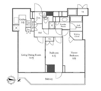 シティタワー四谷 17階 間取り図