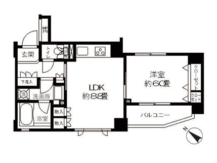 クリオ渋谷ラ・モード 304 間取り図