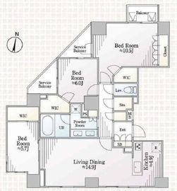 ミレアコート南青山 1301 間取り図