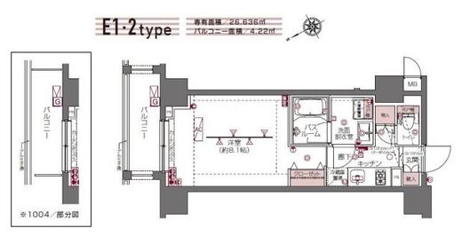 ZOOM白金高輪 9階 間取り図