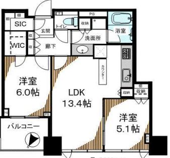 シティタワー有明 26階 間取り図