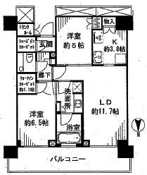 ザ・パークハウス晴海タワーズ ティアロレジデンス 35階 間取り図