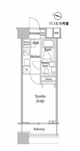 ファーストリアルタワー新宿 1013 間取り図