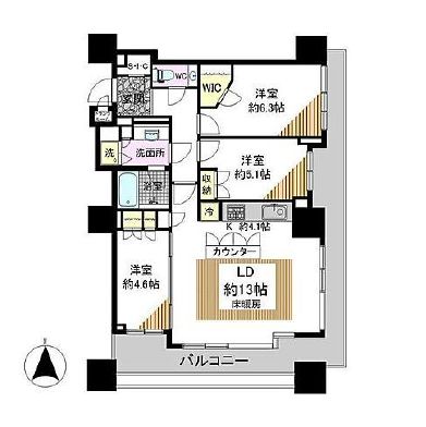 シティタワー四谷 11階 間取り図