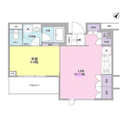 スタイリオ中延2ウエスト 101 間取り図