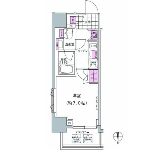 プレジリア東日本橋 1207 間取り図