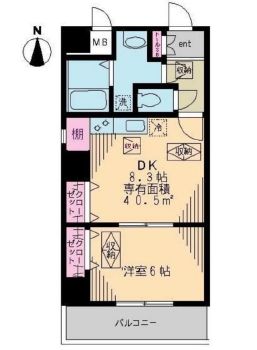 リベア東神田 901 間取り図