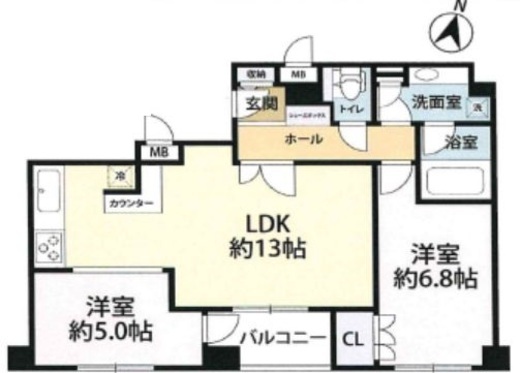 東急ドエルアルス麻布十番 3階 間取り図