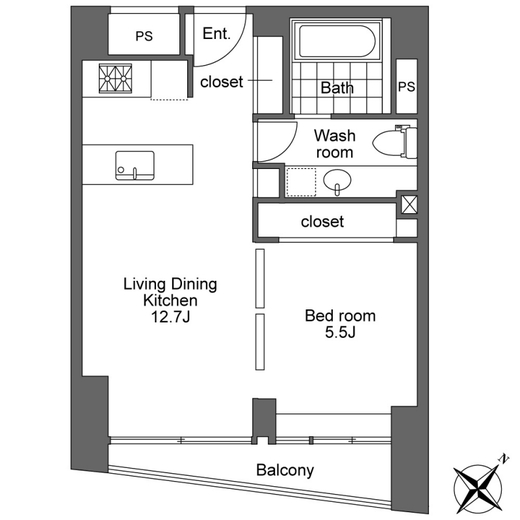 ウォーク赤坂 302 間取り図